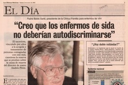 "Creo que los enfermos de sida no deberián autodiscriminarse"