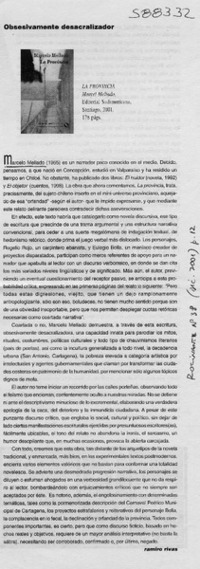 Obsesivamente desacralizador  [artículo] Ramiro Rivas