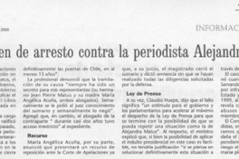 Ratifican orden de arresto contra la periodista Alejandra Matus  [artículo]