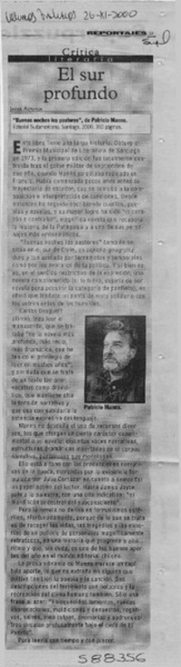 El sur profundo  [artículo] Javier Aspurúa