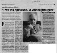 "Tras los aplausos, la vida sigue igual"  [artículo] A. G. B.