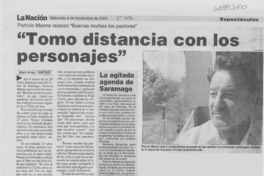"Tomo distancia con los personajes"  [artículo] Álvaro Arroyo