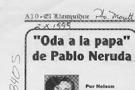"Oda a la papa" de Pablo Neruda  [artículo] Nelson Navarro Cendoya