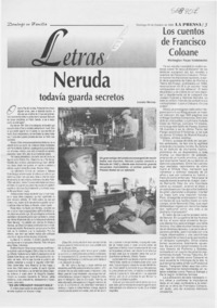 Neruda todavía guarda secretos  [artículo] Loreto Novoa