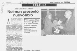 Neiman presentó nuevo libro  [artículo]