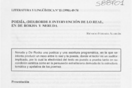 Poesía, (des)borde e intervención de lo real, en De Rokha y Neruda  [artículo] Ricardo Ferrada Alarcón