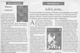 Adiós, poeta  [artículo] Alfredo Barría M.