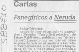 Panegíricos a Neruda  [artículo] Felipe Cussen A.