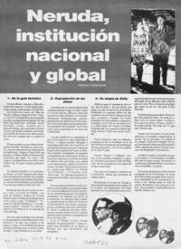 Neruda, institución nacional y global  [artículo] Volodia Teitelboim