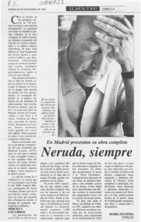 Neruda, siempre  [artículo] María Eugenia Vargas