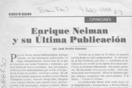 Enrique Neiman y su última publicación  [artículo] José Arraño Acevedo