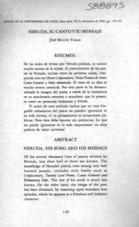 Neruda, su canto y su mensaje  [artículo] José Miguel Varas