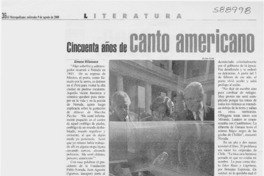 Cincuenta años de canto americano  [artículo] Ximena Villanueva