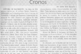 Historia de nacimiento  [artículo] Carlos René Ibacache I.