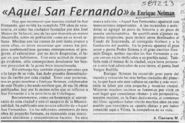 "Aquel San Fernando", de Ernique Neiman