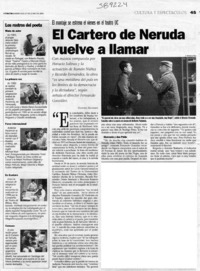 El cartero de Neruda vuelve a llamar