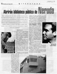Abrirán biblioteca pública de Neruda