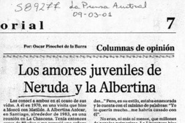 Los amores juveniles de Neruda y la Albertina