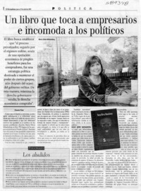 Un libro que toca a empresarios e incomoda a los políticos