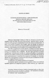 Economía internacional, aspectos reales  [artículo] Marcelo Tokman R.