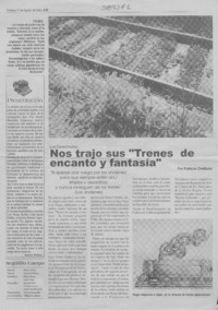 Nos trajo sus "Trenes de encanto y fantasía"  [artículo] Patricia Orellana