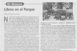 Libros en el parque  [artículo] Luis Sánchez Latorre