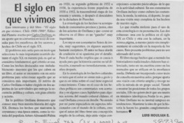 El siglo en que vivimos  [artículo] Luis Moulian E.