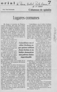 Lugares comunes  [artículo] Tito Matamala