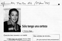Sólo tengo una certeza  [artículo] Olga Consentino