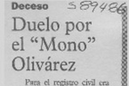 Duelo por el "Mono" Olivárez  [artículo]