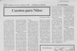 Cuentos para niños  [artículo] Hugo Pérez White