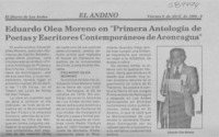 Eduardo Olea Moreno en "Primera antología de poetas y escritores contemporáneos de Aconcagua"  [artículo]