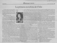 La primera novelista de Chile  [artículo] Sara Vial