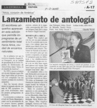 Lanzamiento de antología  [artículo] Claudia Tosetti