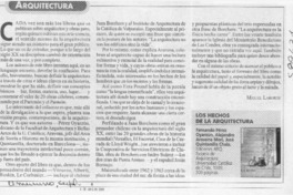 Los hechos de la arquitectura  [artículo] Miguel Laborde