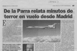 De la Parra relata minutos de terror en vuelo desde Madrid  [artículo]