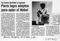 Parra logra adeptos para optar al Nobel  [artículo]