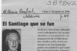 El Santiago que se fue  [artículo] Erwin Haverbeck O.