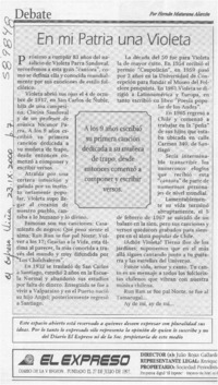 En mi patria una Violeta  [artículo] Hernán Maturana Alarcón