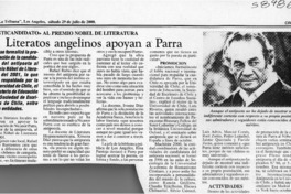 Literatos angelinos apoyan a Parra  [artículo]