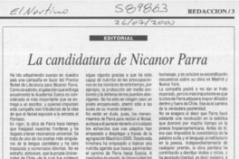 La candidatura de Nicanor Parra  [artículo]