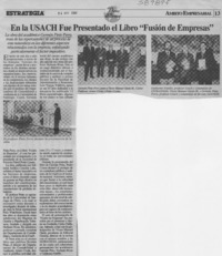 En la USACH fue presentado libro "Fusión de empresas"  [artículo]