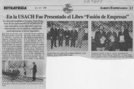 En la USACH fue presentado libro "Fusión de empresas"  [artículo]