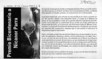 Premio Bicentenario a Nicanor Parra  [artículo]