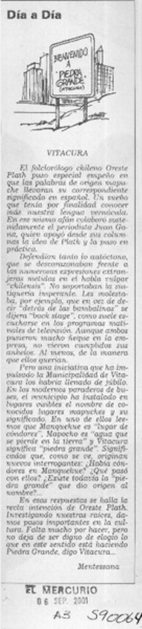 Vitacura  [artículo] Mentessana