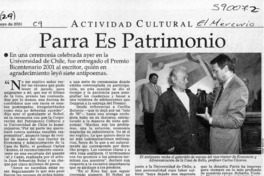 Parra es patrimonio  [artículo]