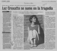 Lux Croxatto se sume en la tragedia