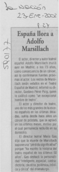 España llora a Adolfo Marsillach