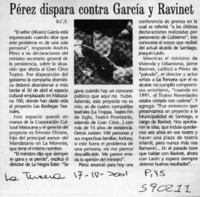 Pérez dispara contra García y Ravinet  [artículo] R. C. F.