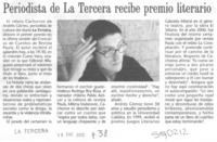 Periodista de La Tercera recibe premio literario